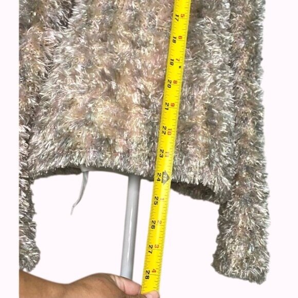 Sideffects Womens Faux Fur Cardigan Sweater Medium Made In Hong Kong - Picture 9 of 10